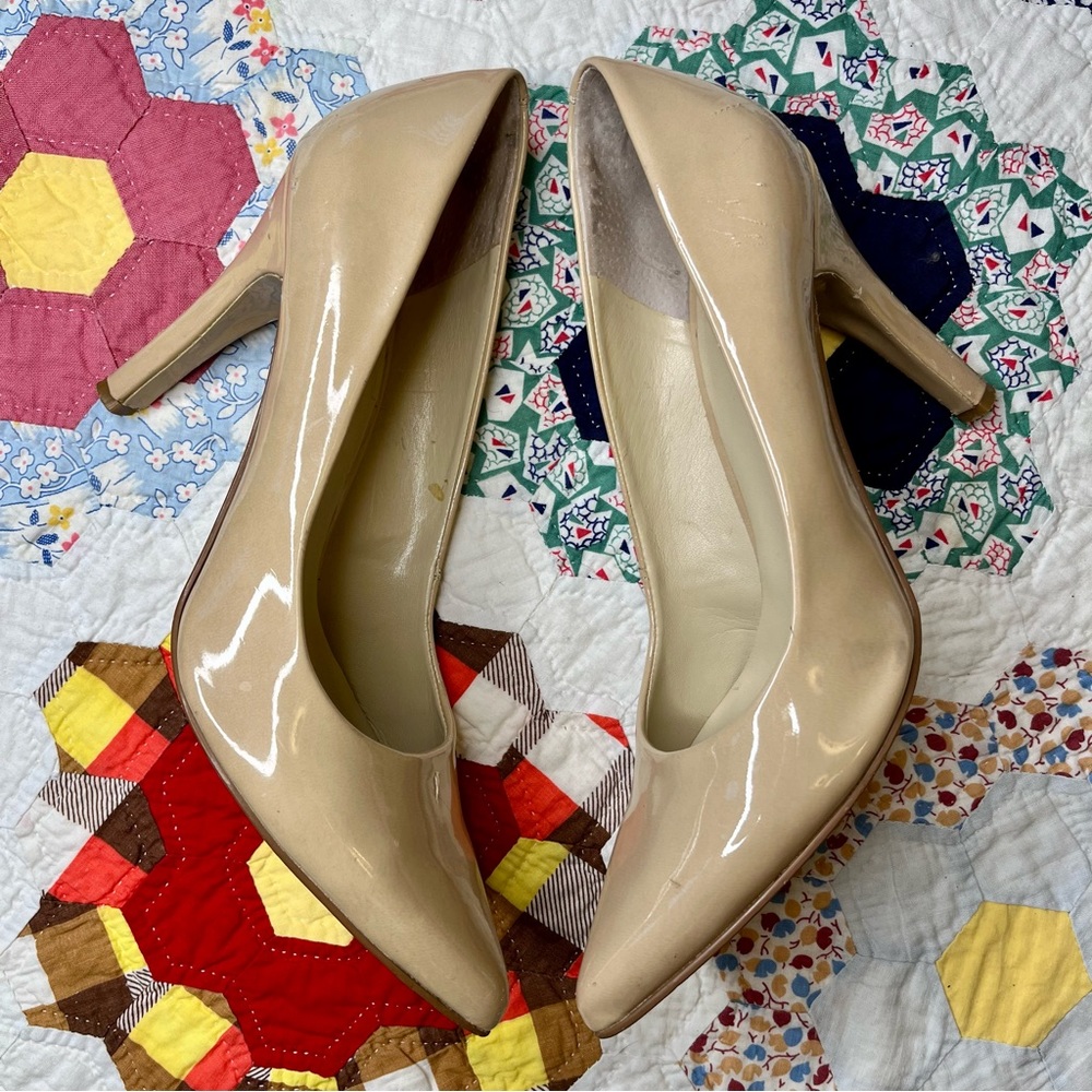 Nine West Patent Manmade Classic Pointed Toe Nude Heels